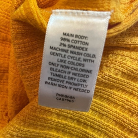 𝅺bp POINTELLE RIB CROP HENLEY IN ORANGE SLICE - Picture 10 of 13